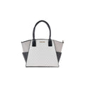 White Logo Top-Handle Bag