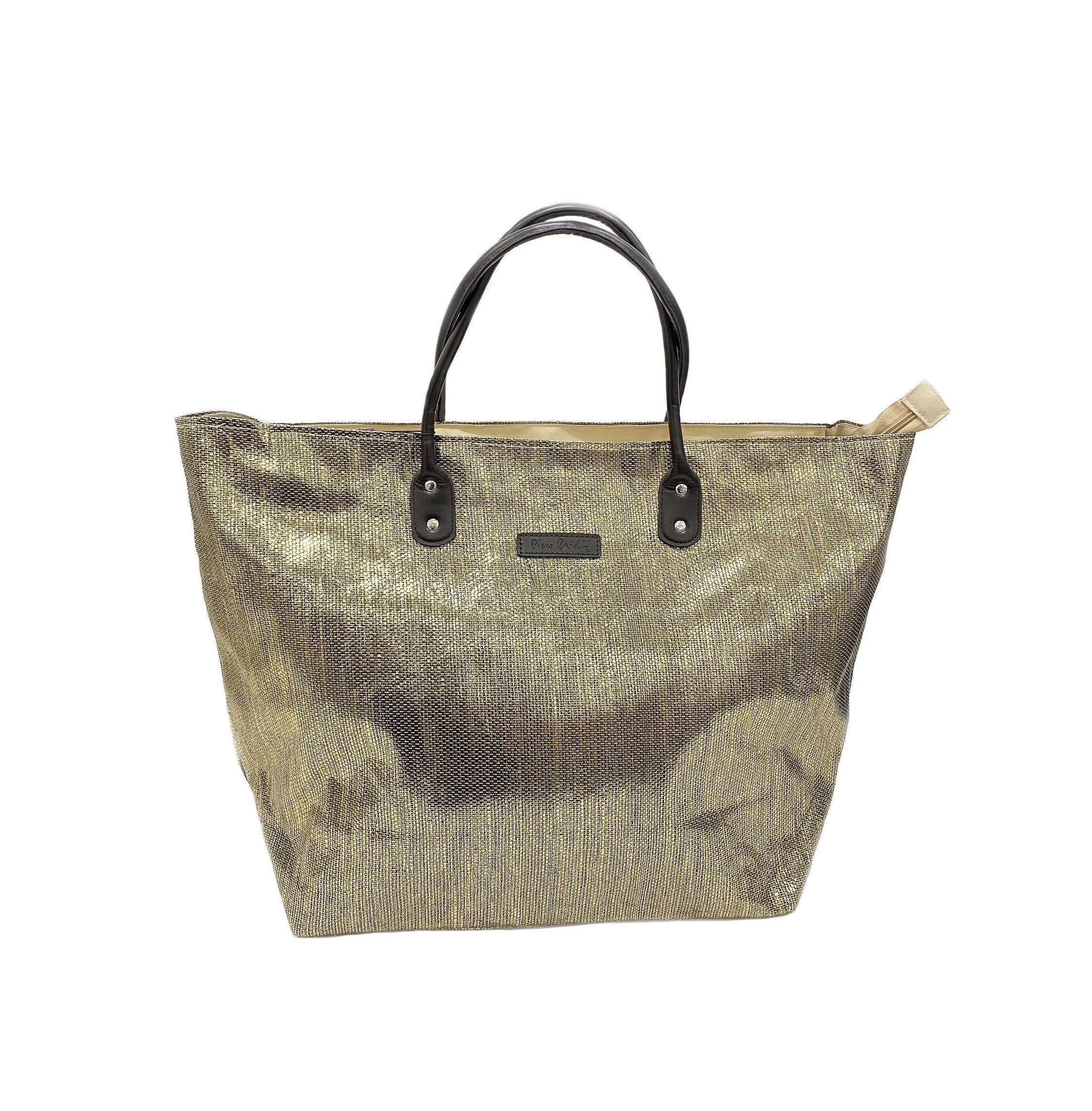 Gold Metallic Beach Tote - front view