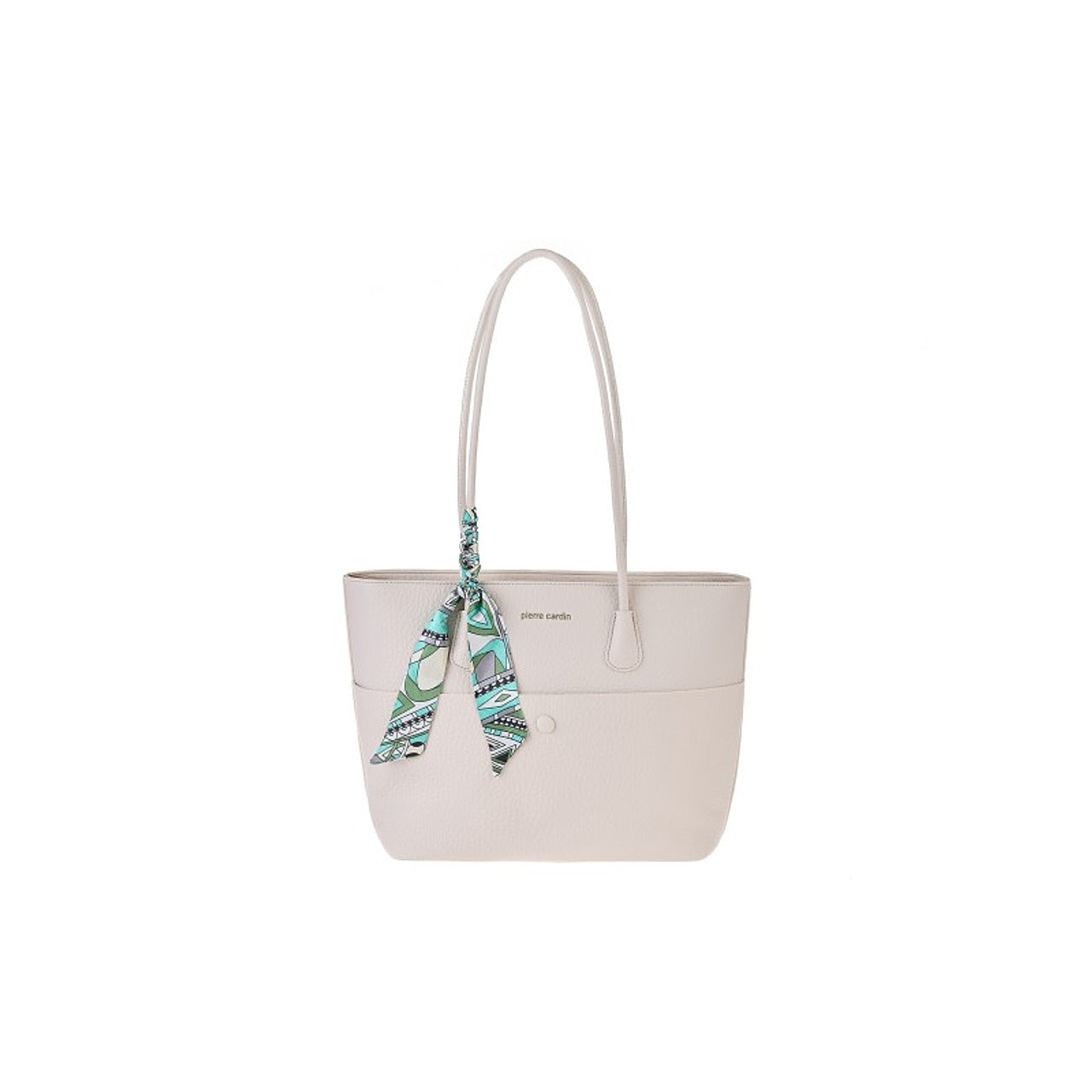 Woven Tote with Scarf Detail