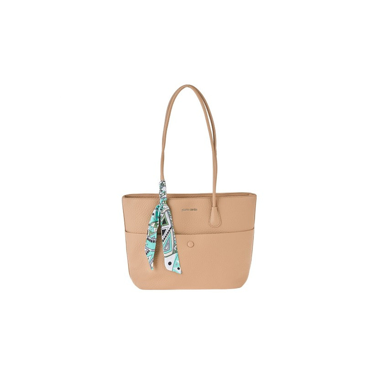 Woven Tote with Scarf Detail