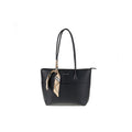 Woven Tote with Scarf Detail