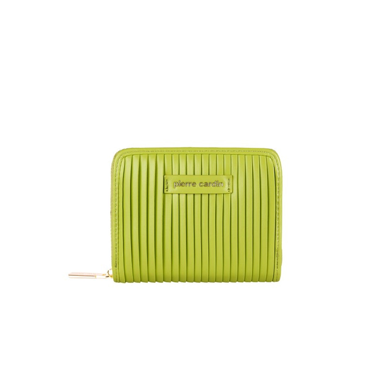 Lime Green Pleated Zip Wallet