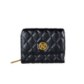 Black Quilted Clip & Zip Wallet