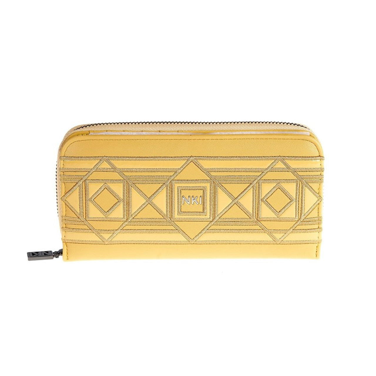 Yellow Geometric Zip Wallet