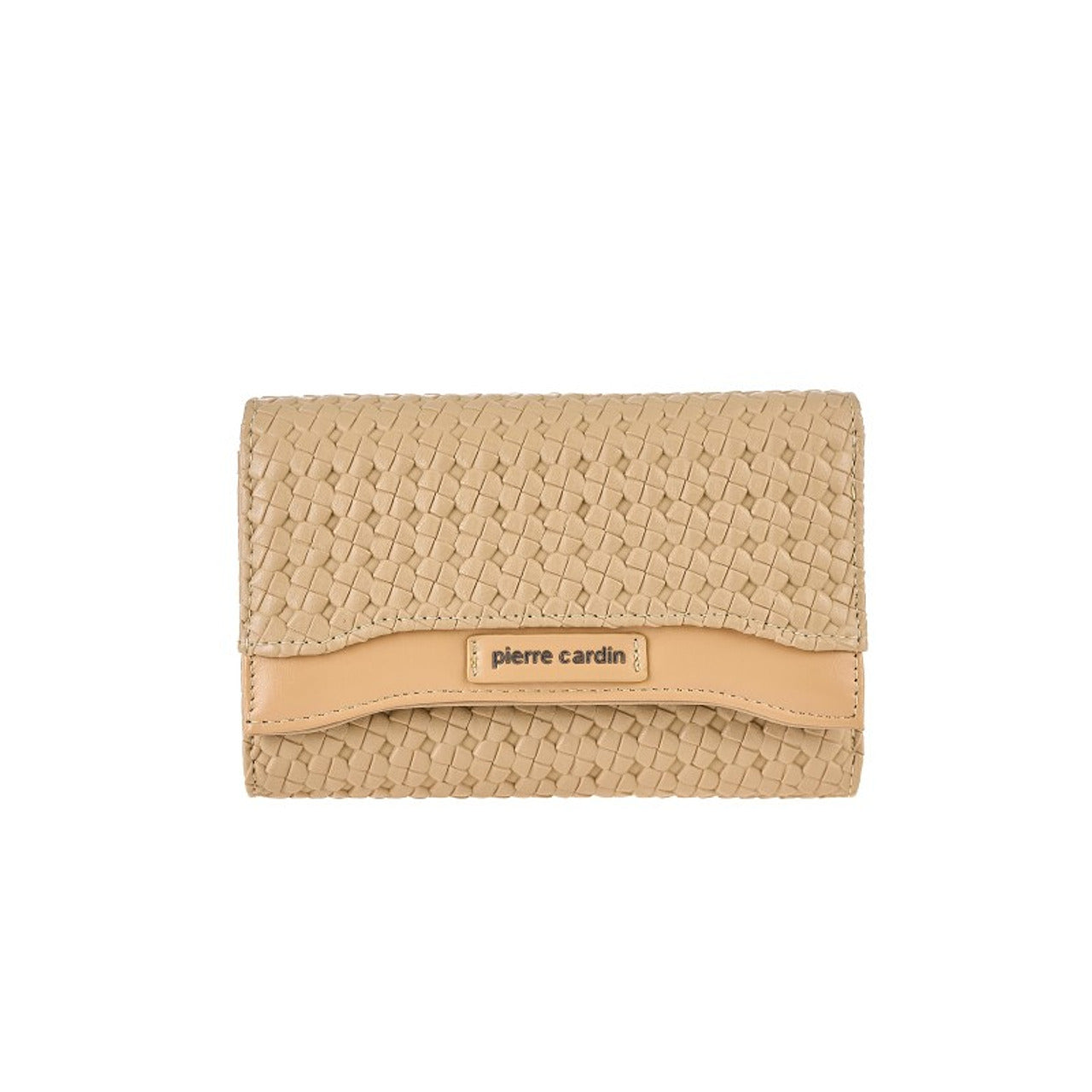 Taupe Woven Flap Wallet